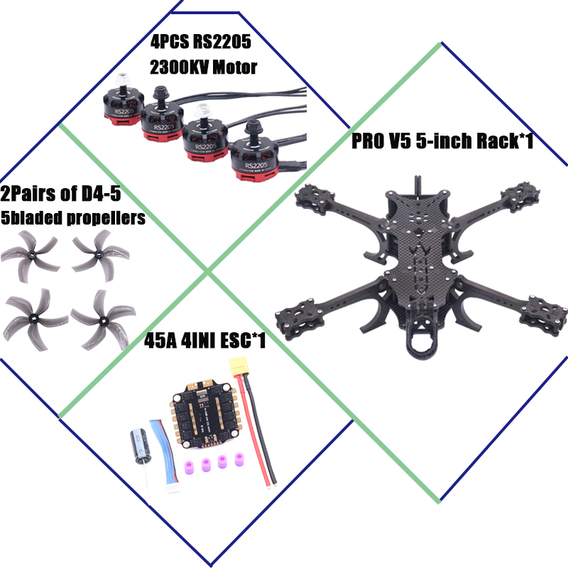 Drone Kit Octocopter - B-CUBE PRO V5 5 inch FPV
