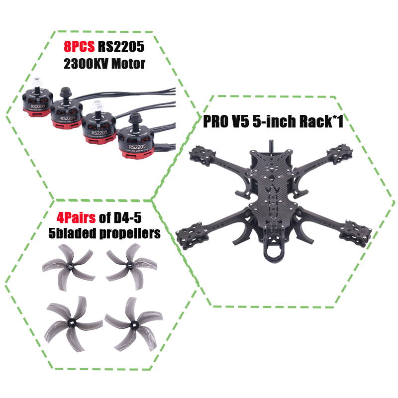 B-CUBE PRO V5 5 inch FPV Drone - Drone Kit Octocopter recensie en prijs